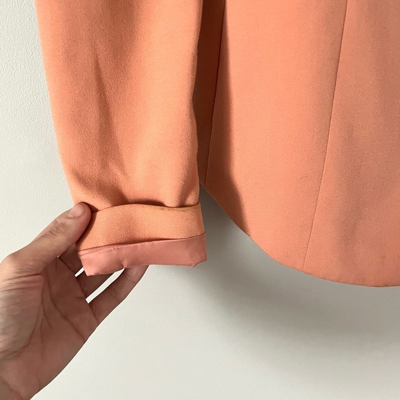 BCBGMaxAzria β’ peach moto open blazer jacket with knit stretch panels - Picture 8 of 16